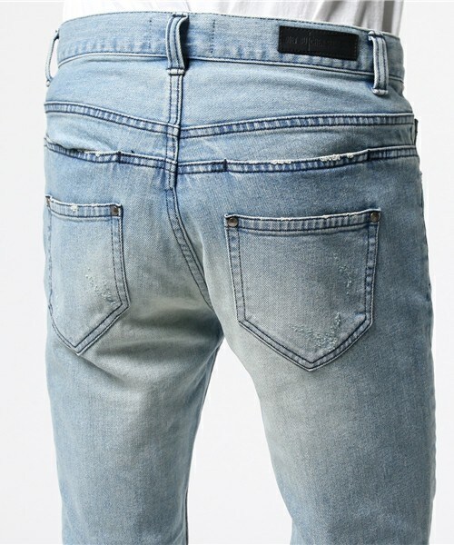 DIET BUTCHER(ダイエットブッチャー)の「DIET BUTCHER SLIM SKIN ダメージル-ズフィットデニム(デニムパンツ・メンズ・ダークブルー・1/2)」の11枚目の写真