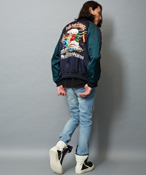 DIET BUTCHER(ダイエットブッチャー)の「DIET BUTCHER SLIM SKIN ダメージル-ズフィットデニム(デニムパンツ・メンズ・ダークブルー・1/2)」の5枚目の写真