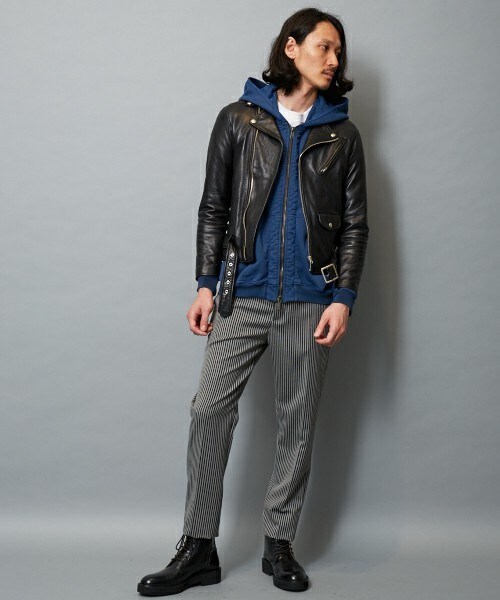 beautiful people（ビューティフルピープル）の「beautiful people ヴィンテージレザーライダースジャケット（ライダースジャケット・メンズ・ブラック・170/180）」の4枚目の写真