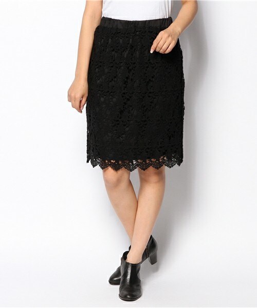 archives（アルシーヴ）の「レース地スカート（スカート・レディース・オフホワイト/ブラック・MEDIUM）」の2枚目の写真