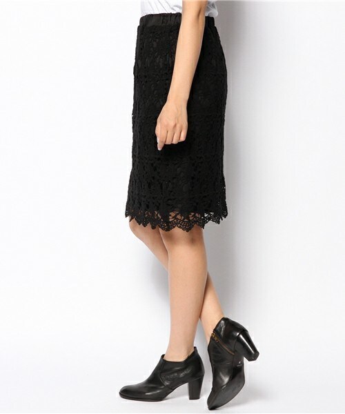 archives（アルシーヴ）の「レース地スカート（スカート・レディース・オフホワイト/ブラック・MEDIUM）」の3枚目の写真