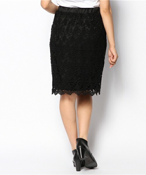 archives（アルシーヴ）の「レース地スカート（スカート・レディース・オフホワイト/ブラック・MEDIUM）」の4枚目の写真