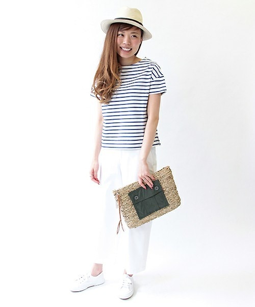 FREDY&GLOSTER(フレディアンドグロスター)の「21/2 度詰天竺半袖プルオーバーカットソー(Tシャツ/カットソー・レディース・ホワイト系その他/ネイビー/ブルー系その他・36/38)」の14枚目の写真