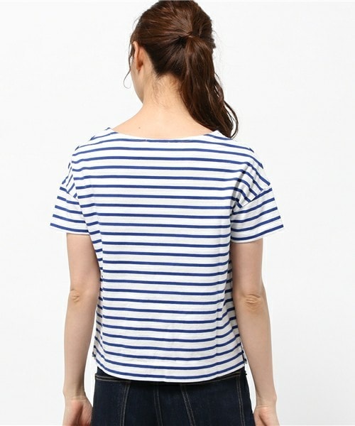 FREDY&GLOSTER(フレディアンドグロスター)の「21/2 度詰天竺半袖プルオーバーカットソー(Tシャツ/カットソー・レディース・ホワイト系その他/ネイビー/ブルー系その他・36/38)」の6枚目の写真