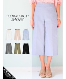 KORMARCH | ウエストバックルストレートワイドパンツ(その他パンツ)