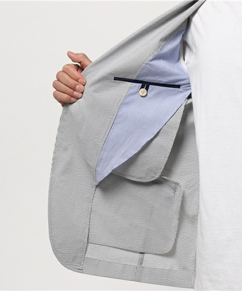美品　メンズビギ ジャケット シアサッカージャケット MEN'S BIGI（メンズビギ）の「サマージャケット/シアサッカー