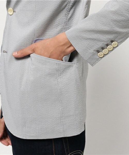 美品　メンズビギ ジャケット シアサッカージャケット MEN'S BIGI（メンズビギ）の「サマージャケット/シアサッカー