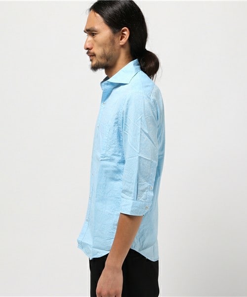 MEN'S BIGI（メンズビギ）の「ミニペイズリー柄シャツ/7分袖（シャツ/ブラウス・メンズ・ライトグレー/サックスブルー/ダークブルー・SMALL/MEDIUM/LARGE）」の4枚目の写真