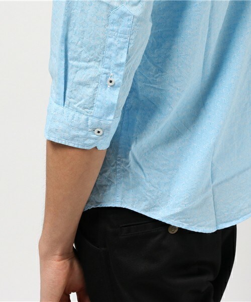 MEN'S BIGI（メンズビギ）の「ミニペイズリー柄シャツ/7分袖（シャツ/ブラウス・メンズ・ライトグレー/サックスブルー/ダークブルー・SMALL/MEDIUM/LARGE）」の8枚目の写真