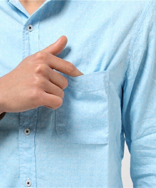 MEN'S BIGI（メンズビギ）の「ミニペイズリー柄シャツ/7分袖（シャツ/ブラウス・メンズ・ライトグレー/サックスブルー/ダークブルー・SMALL/MEDIUM/LARGE）」の7枚目の写真