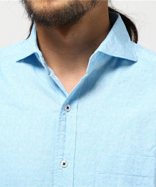 MEN'S BIGI（メンズビギ）の「ミニペイズリー柄シャツ/7分袖（シャツ/ブラウス・メンズ・ライトグレー/サックスブルー/ダークブルー・SMALL/MEDIUM/LARGE）」の6枚目の写真