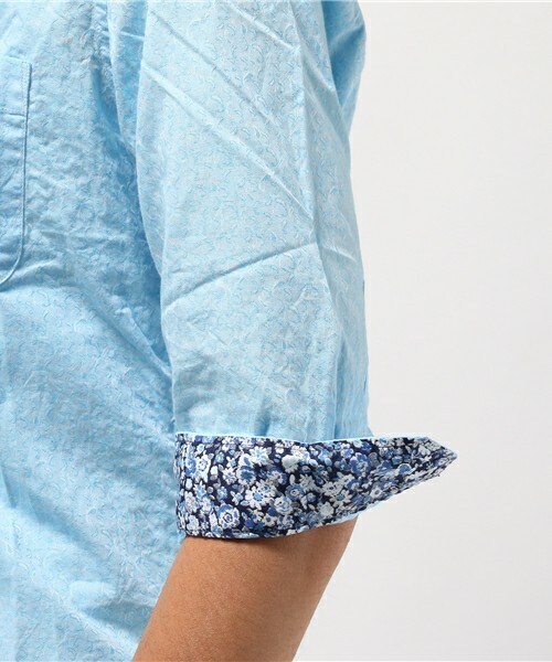 MEN'S BIGI（メンズビギ）の「ミニペイズリー柄シャツ/7分袖（シャツ/ブラウス・メンズ・ライトグレー/サックスブルー/ダークブルー・SMALL/MEDIUM/LARGE）」の9枚目の写真