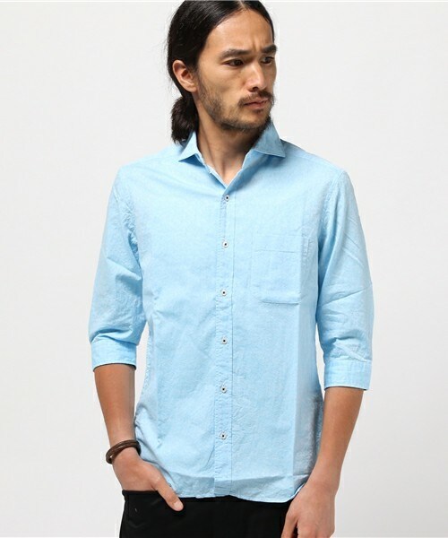 MEN'S BIGI（メンズビギ）の「ミニペイズリー柄シャツ/7分袖（シャツ/ブラウス・メンズ・ライトグレー/サックスブルー/ダークブルー・SMALL/MEDIUM/LARGE）」の3枚目の写真