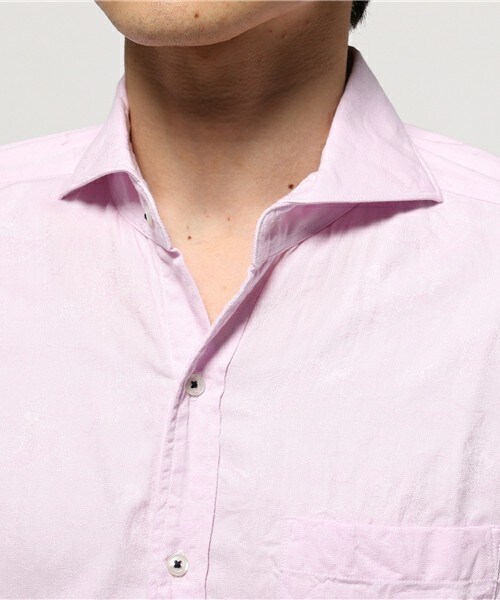 MEN'S BIGI(メンズビギ)の「7分袖シャツ(ペイズリー柄)/JAPAN MADE(日本製)(シャツ/ブラウス・メンズ・ホワイト/ブルー/ピンク・S/M/L)」の6枚目の写真