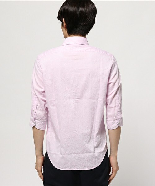 MEN'S BIGI(メンズビギ)の「7分袖シャツ(ペイズリー柄)/JAPAN MADE(日本製)(シャツ/ブラウス・メンズ・ホワイト/ブルー/ピンク・S/M/L)」の5枚目の写真