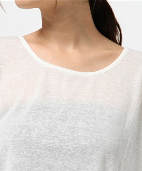 INTERPLANET WINGS（インタープラネットウィング）の「かぎ針コクーンカットソー（Tシャツ/カットソー・レディース・オフホワイト/ブラック/カーキ/オレンジ・FREE）」の8枚目の写真