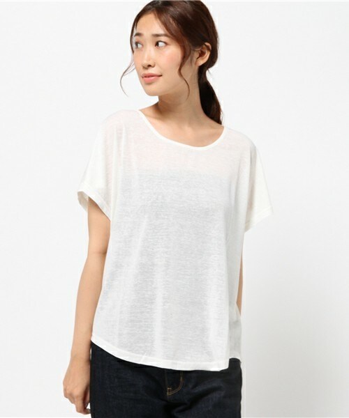 INTERPLANET WINGS（インタープラネットウィング）の「かぎ針コクーンカットソー（Tシャツ/カットソー・レディース・オフホワイト/ブラック/カーキ/オレンジ・FREE）」の5枚目の写真