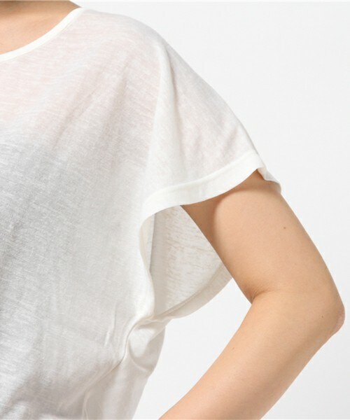 INTERPLANET WINGS（インタープラネットウィング）の「かぎ針コクーンカットソー（Tシャツ/カットソー・レディース・オフホワイト/ブラック/カーキ/オレンジ・FREE）」の10枚目の写真