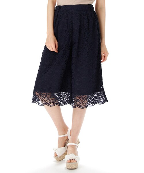 Honeys（ハニーズ）の「レースガウチョパンツ（パンツ・スキニー・レディース・アイボリー/コン/カーキ・Ｍ/Ｌ）」の3枚目の写真