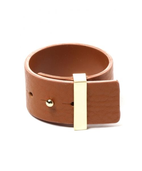 HARE（ハレ）の「レザーメタルコンビバングル（アクセサリー・ブラック/ブラウン・FREE）」の2枚目の写真