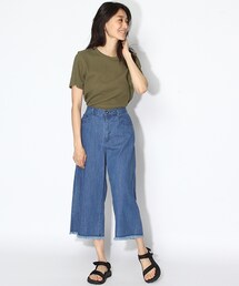 niko and... | 8オンスデニムクロプス裾フリンジパンツ(パンツ)