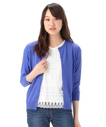 Honeys | ＵＶ７分袖クルーカーデ(トップス)