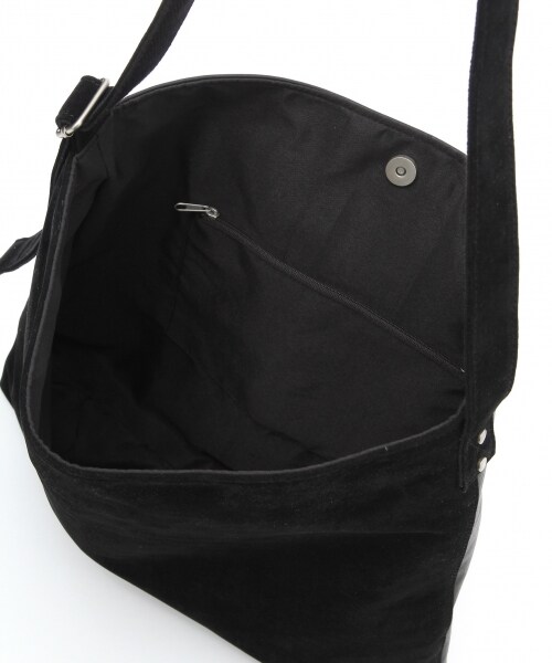 RAGEBLUE（レイジブルー）の「フェイクレザーコンビイージーバッグ（バッグ・ブラック/ブラウン・ONE SIZE）」の6枚目の写真