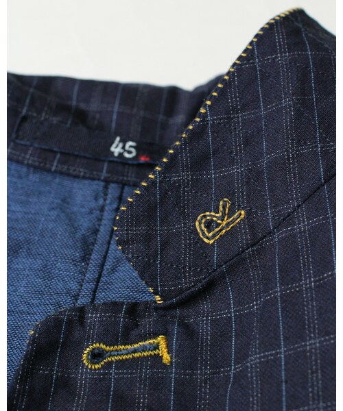 45R（フォーティファイブアール）の「インディゴ二重織シャツジャケット（ジャケット/アウター・メンズ・チェック/ストライプ/インディゴ・2-S/4-L/3-M/5-XL）」の10枚目の写真