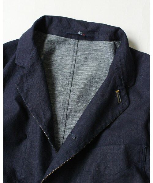 45R（フォーティファイブアール）の「インディゴ二重織シャツジャケット（ジャケット/アウター・メンズ・チェック/ストライプ/インディゴ・2-S/4-L/3-M/5-XL）」の8枚目の写真