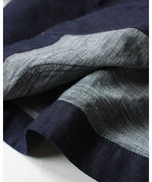 45R（フォーティファイブアール）の「インディゴ二重織シャツジャケット（ジャケット/アウター・メンズ・チェック/ストライプ/インディゴ・2-S/4-L/3-M/5-XL）」の13枚目の写真