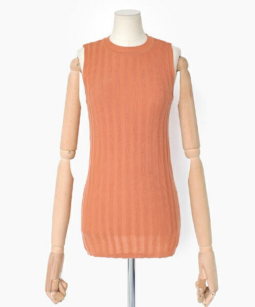 DHOLIC（ディーホリック）の「スリムフィットリブニットスリーブレス（タンクトップ・レディース・ブラック/ホワイトアイボリー/ディープスカイブルー/グリーン/ライトオレンジ・FREE）」の5枚目の写真