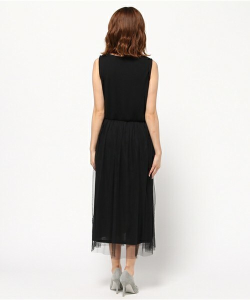 INTERPLANET WINGS（インタープラネットウィング）の「スパンテレコ×チュールOP（ワンピース・レディース・オフホワイト/ブラック/グレー・FREE）」の5枚目の写真