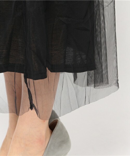 INTERPLANET WINGS（インタープラネットウィング）の「スパンテレコ×チュールOP（ワンピース・レディース・オフホワイト/ブラック/グレー・FREE）」の8枚目の写真