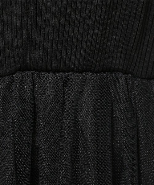 INTERPLANET WINGS（インタープラネットウィング）の「スパンテレコ×チュールOP（ワンピース・レディース・オフホワイト/ブラック/グレー・FREE）」の9枚目の写真