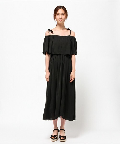 archives（アルシーヴ）の「オフショルダーワンピース（ワンピース・レディース・ブラック/ピンク/オレンジ・MEDIUM）」の4枚目の写真