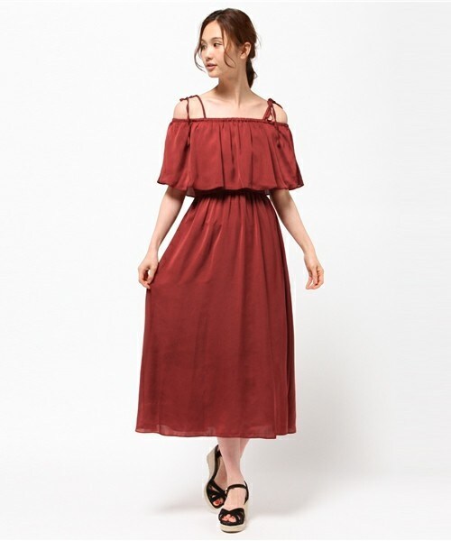 archives（アルシーヴ）の「オフショルダーワンピース（ワンピース・レディース・ブラック/ピンク/オレンジ・MEDIUM）」の3枚目の写真