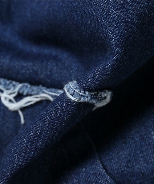 CASPER JOHN AIVER（キャスパージョンアイバー）の「CASPER JOHN AIVER  裾ダメージデニムプルオーバーシャツ（シャツ/ブラウス・メンズ・ブラック系その他/インディゴブルー・FREE）」の18枚目の写真