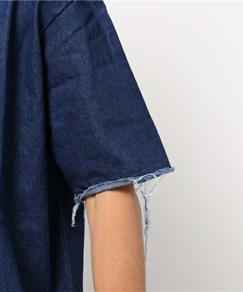 CASPER JOHN AIVER（キャスパージョンアイバー）の「CASPER JOHN AIVER  裾ダメージデニムプルオーバーシャツ（シャツ/ブラウス・メンズ・ブラック系その他/インディゴブルー・FREE）」の16枚目の写真