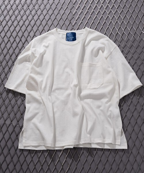 CASPER JOHN AIVER（キャスパージョンアイバー）の「CASPER JOHN AIVER　フェードカラービッグT/ポケット付き（Tシャツ/カットソー・メンズ・ホワイト/ブラック/グレー/ベージュ/カーキ・FREE）」の21枚目の写真