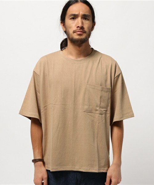 CASPER JOHN AIVER（キャスパージョンアイバー）の「CASPER JOHN AIVER　フェードカラービッグT/ポケット付き（Tシャツ/カットソー・メンズ・ホワイト/ブラック/グレー/ベージュ/カーキ・FREE）」の8枚目の写真