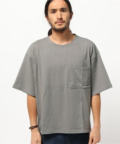 CASPER JOHN AIVER（キャスパージョンアイバー）の「CASPER JOHN AIVER　フェードカラービッグT/ポケット付き（Tシャツ/カットソー・メンズ・ホワイト/ブラック/グレー/ベージュ/カーキ・FREE）」の7枚目の写真