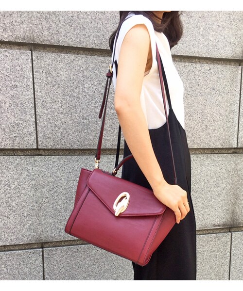 mysty woman（ミスティウーマン）の「【ポイント10倍】【mysty woman】金具使い2wayバッグ（バッグ・レディース・ベージュ/ボルドー/ブラック）」の12枚目の写真