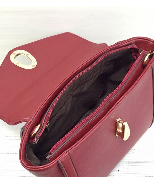 mysty woman（ミスティウーマン）の「【ポイント10倍】【mysty woman】金具使い2wayバッグ（バッグ・レディース・ベージュ/ボルドー/ブラック）」の8枚目の写真