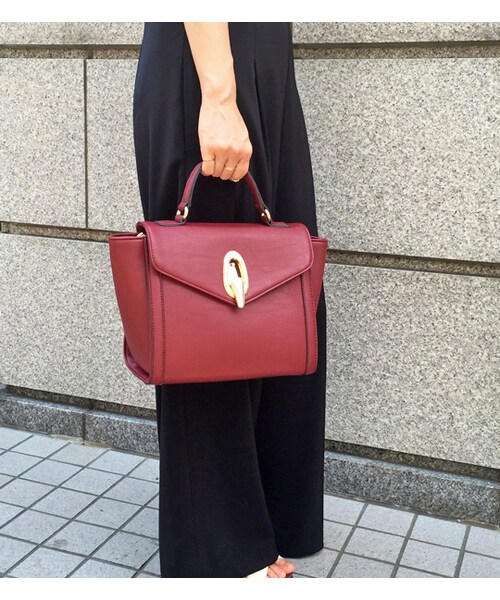 mysty woman（ミスティウーマン）の「【ポイント10倍】【mysty woman】金具使い2wayバッグ（バッグ・レディース・ベージュ/ボルドー/ブラック）」の3枚目の写真