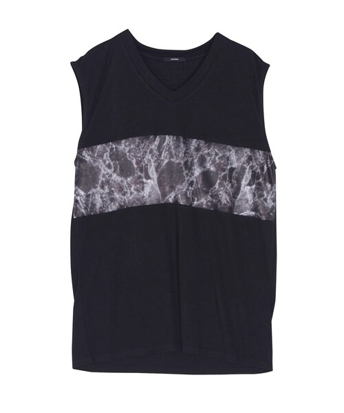 EMODA(エモダ)の「MARBLE PRINTタンクトップ(トップス・レディース・ホワイト/ブラック・F)」の2枚目の写真