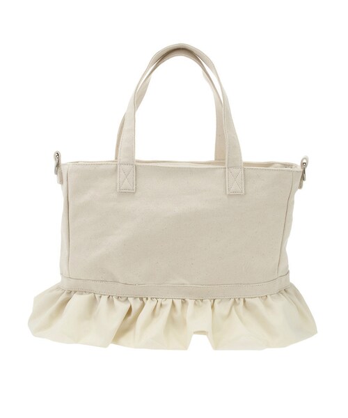 merry jenny（メリージェニー）の「A3フリルトート（バッグ・レディース・オフホワイト/ブラック/レッド・F）」の10枚目の写真