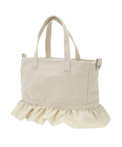 merry jenny（メリージェニー）の「A3フリルトート（バッグ・レディース・オフホワイト/ブラック/レッド・F）」の11枚目の写真