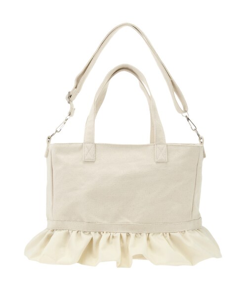 merry jenny（メリージェニー）の「A3フリルトート（バッグ・レディース・オフホワイト/ブラック/レッド・F）」の16枚目の写真