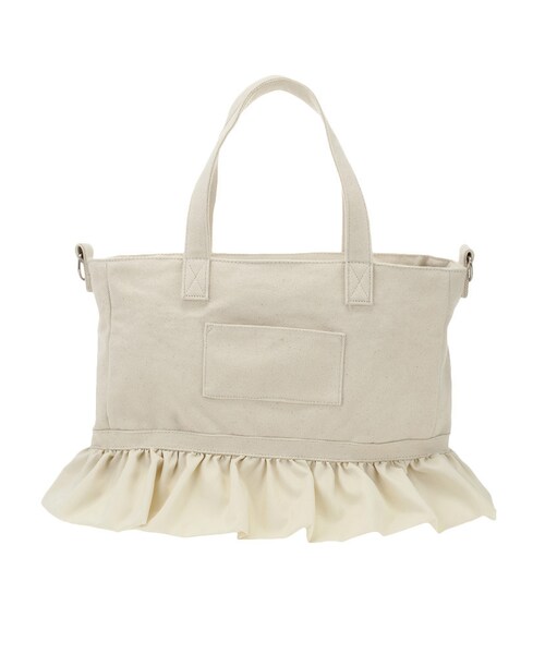 merry jenny（メリージェニー）の「A3フリルトート（バッグ・レディース・オフホワイト/ブラック/レッド・F）」の12枚目の写真