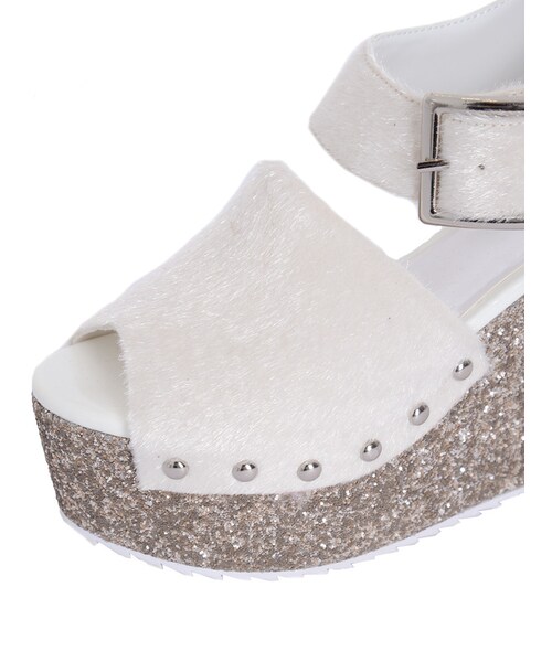 merry jenny（メリージェニー）の「ハラコグリッター厚底サンダル（シューズ・レディース・オフホワイト/ピンク・S/M/L）」の15枚目の写真